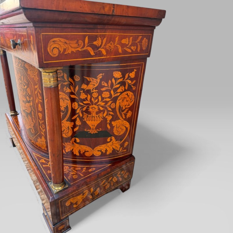 Antique 18th Century Dutch Marquetry Mahogany Console Wall Table Cabinet - Image 9